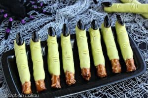 Witch Fingers Pretzel Rods Halloween Treats
