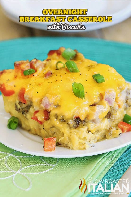 Overnight Breakfast Casserole with Biscuits