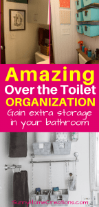 Amazing Over the Toilet Organization. Gain extra storage in your bathroom.