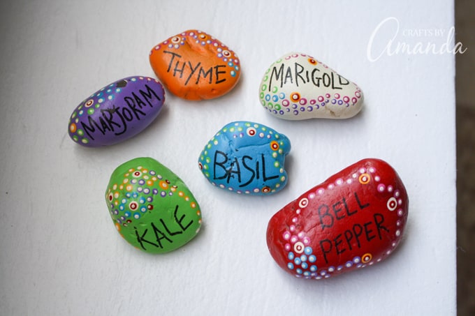 DIY Painted Rock Plant Markers