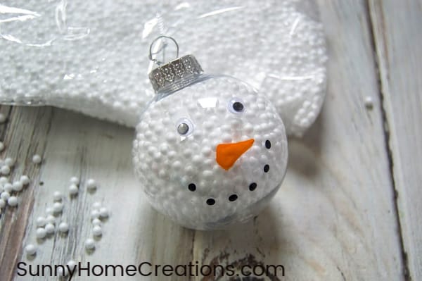 DIY Finished Easy Snowman Ornament