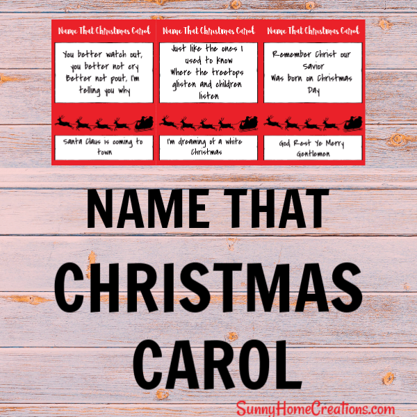 Name that Christmas Carol Game Printable