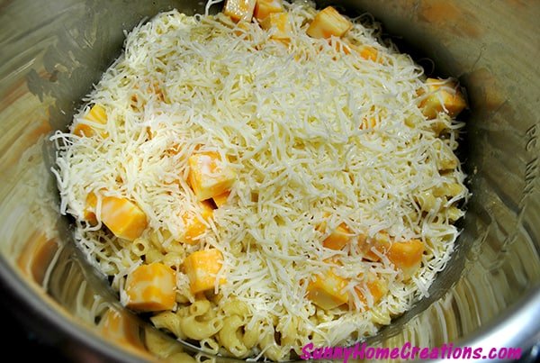 Cheeses added to the mac & cheese