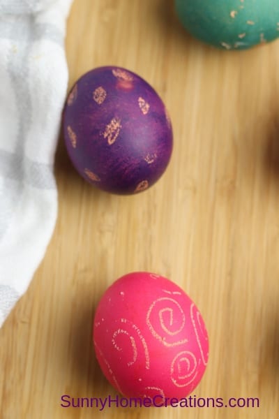 Beautiful Dyed Eggs with Wax Resist Design