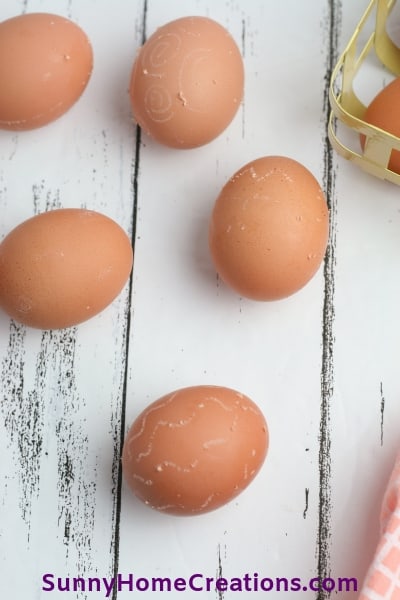 Wax designs on eggs