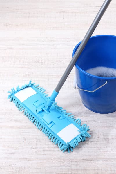 mopping floor with homemade floor cleaner