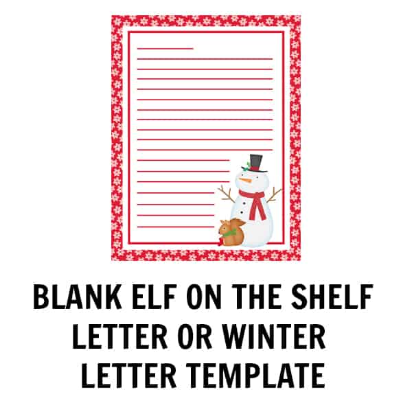 Blank Winter Letter Template